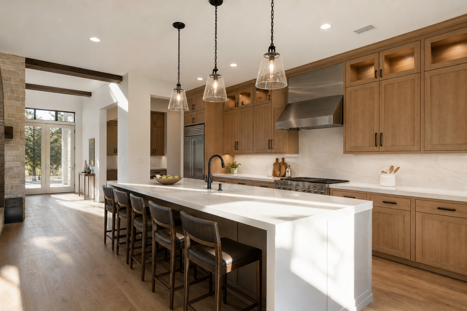 A white oak kitchen in a Central Texas home
